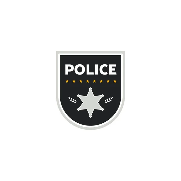Polis emblem med sheriff stjärna på svart sköld vektor illustration isolerad. — Stock vektor