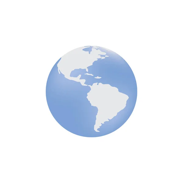 Dünya logo şablon elementi veya küresel mavi işaret vektörü çizimi izole edildi. — Stok Vektör