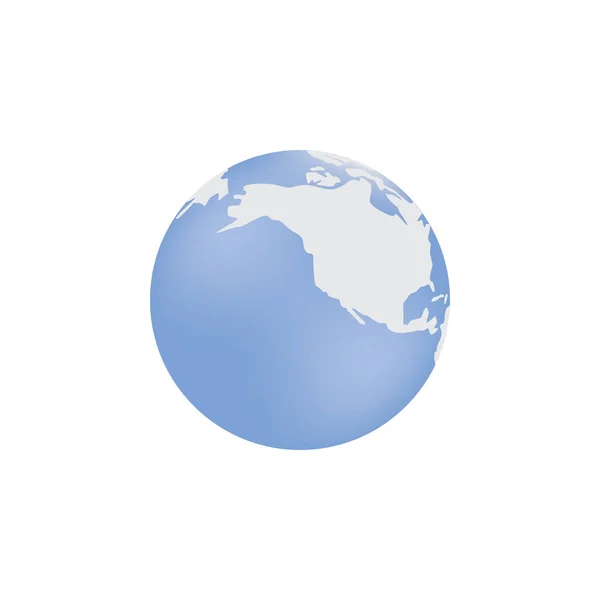 Zeichen der Erde Planet blaue Kugel oder Kugel flachen Vektor Illustration isoliert. — Stockvektor