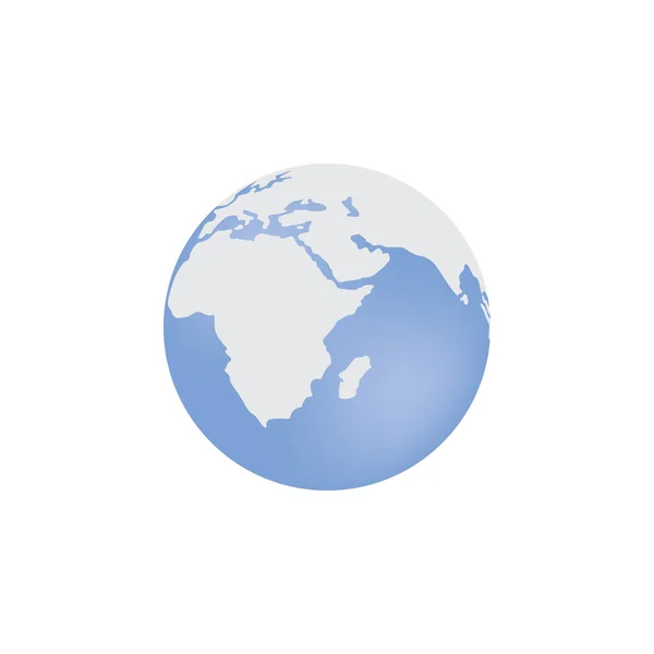Illustratie van een wereldbol met de Stille Oceaan en het Afrikaanse continent. — Stockvector