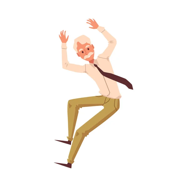 Joyeux vieillard dansant. — Image vectorielle