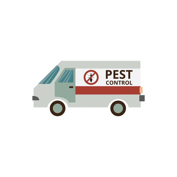 Fourgon de service de lutte antiparasitaire - voiture d'extermination des insectes — Image vectorielle