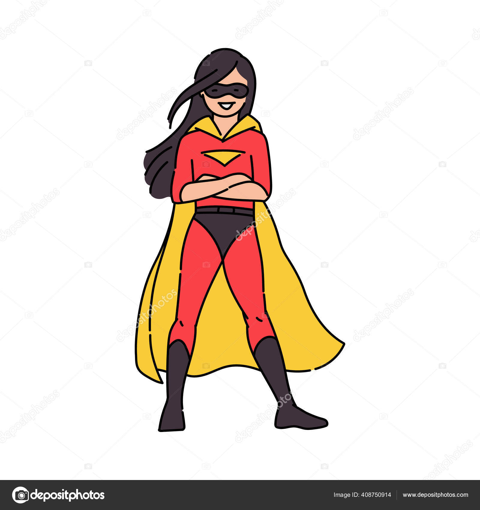 Ilustração Dos Desenhos Animados De Uma Super-heroína Foto Royalty Free,  Gravuras, Imagens e Banco de fotografias. Image 19535899