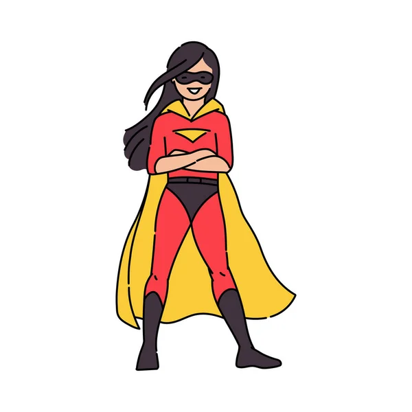 Super-herói e super poder mulher desenho animado vetor ilustração isolado. —  Vetores de Stock