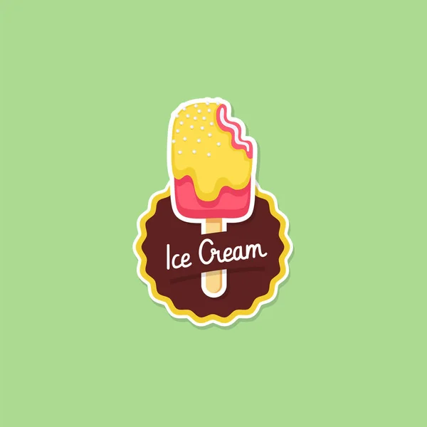 Морозиво на паличці або значок мультфільму, плоска Векторна ілюстрація ізольована . — стоковий вектор