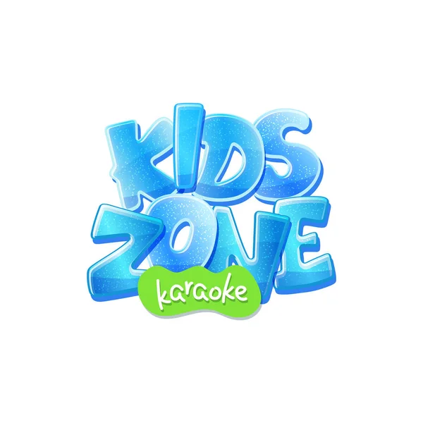 Crianças Karaoke Zone banner design de letras azuis, ilustração vetorial isolado. —  Vetores de Stock