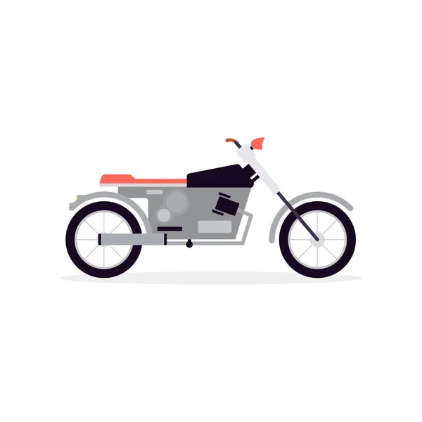 Icône de dessin animé de moto sportive de course, illustration vectorielle plate isolée. — Image vectorielle