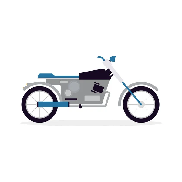 Icono de la historieta de la motocicleta moderna o moto plana vector ilustración aislado. — Vector de stock