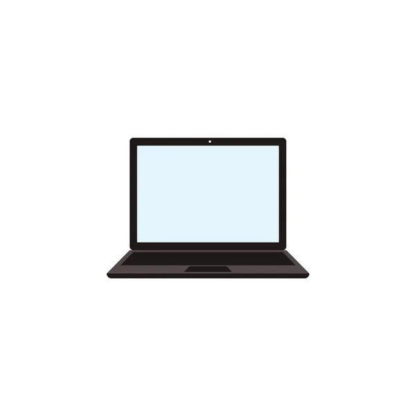 Ícone de desenho animado de laptop aberto com tela em branco ilustração vetorial plana isolada. — Vetor de Stock