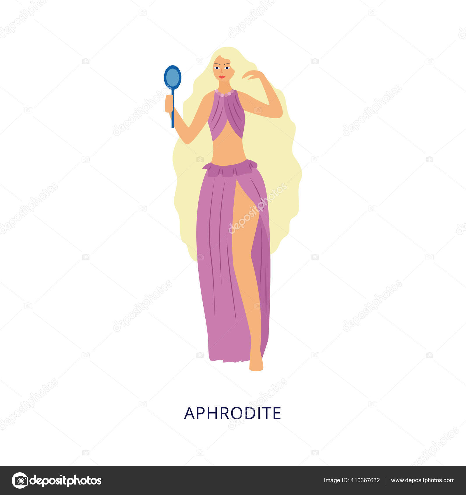 Greek goddess aphrodite cartoon Vector Art Stock Images | Depositphotos