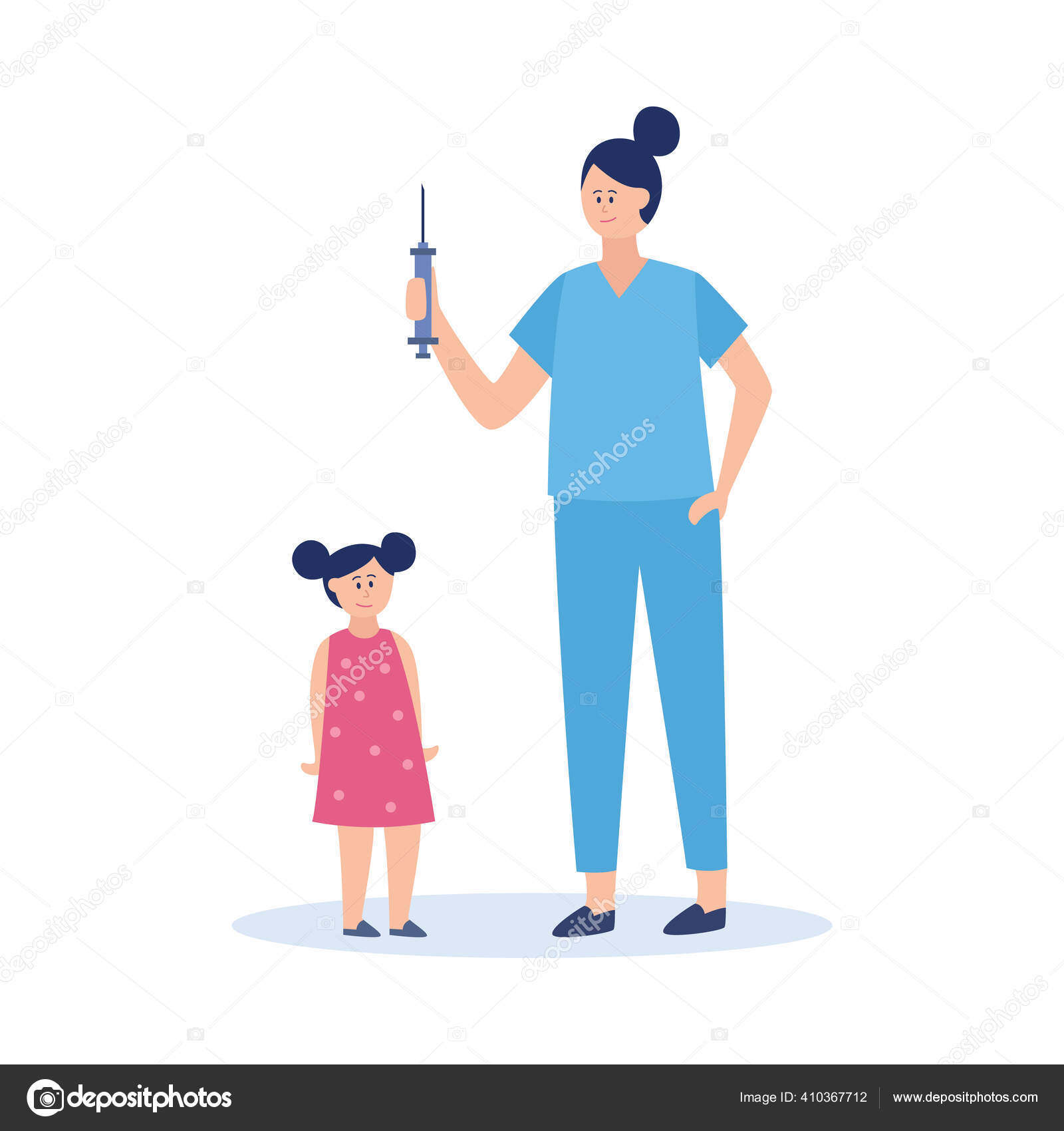 Ilustração de promoção de benefícios de vacinação de crianças com médico de  símbolo de escudo de proteção de saúde infantil com desenhos animados de  seringa
