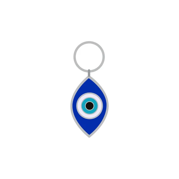 Blå ont öga traditionell amulett eller nazar platt vektor illustration isolerad. — Stock vektor