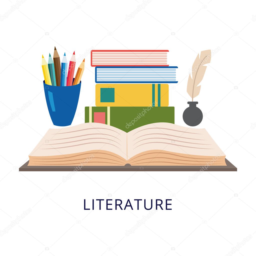 A set of elements of the school subject Literature.