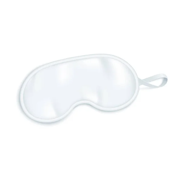 Blank white sleeping or blindfold mask mockup vector illustration isolated. — Stock Vector