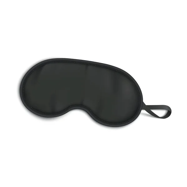 Blank black sleeping or blindfold mask mockup vector illustration isolated. — 스톡 벡터