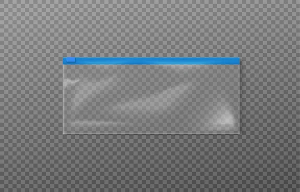 Versiegelte transparente Kunststoff-Reißverschlusstasche realistische Vektorabbildung isoliert. — Stockvektor
