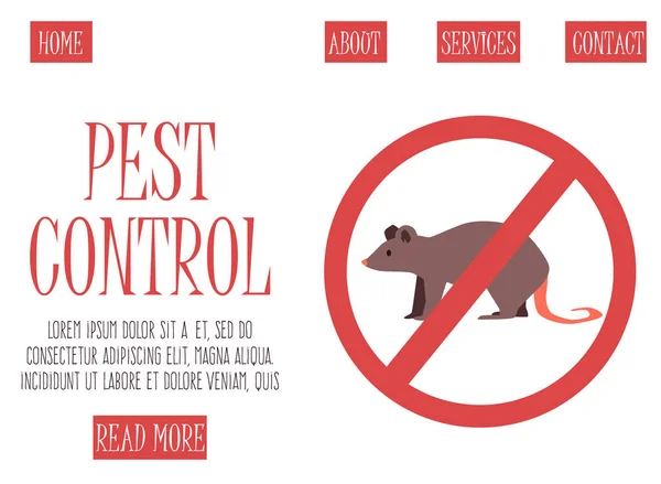 Signe anti-parasite avec une souris de dessin animé drôle. — Image vectorielle