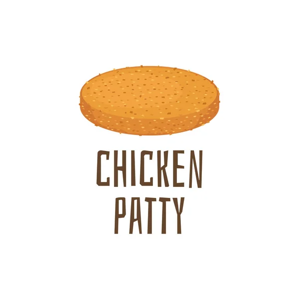 Fritto pollo bistecca o patty un vettore piatto cartone animato isolato illustrazione — Vettoriale Stock
