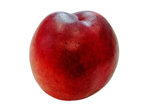 Nectarine Witte Achtergrond Die Kan Worden Gebruikt Voor Web Shops — Stockfoto