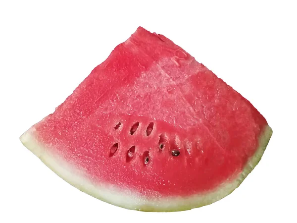 Isolerade Bit Vattenmelon Skuren Triangel Vit Bakgrund — Stockfoto