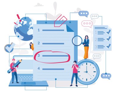 Büyük liste kağıdı olan çalışanlar takımı