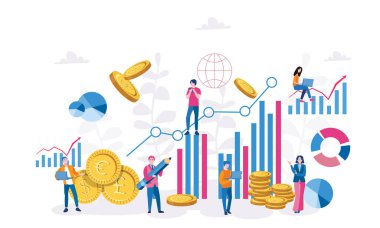 Büyüme grafiğinin iş konsepti vektör çizimi