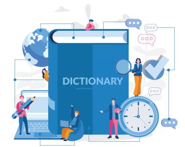 Büyük sözlüklü küçük çizgi film insanları 