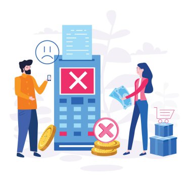 Bozuk uçbirimi olan insanların çizgi film vektör çizimi