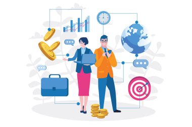 iş ve finans kavramı, vektör illüstrasyonu 