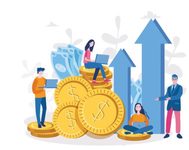 İş ekibi vektör illüstrasyonunda çalışıyor 