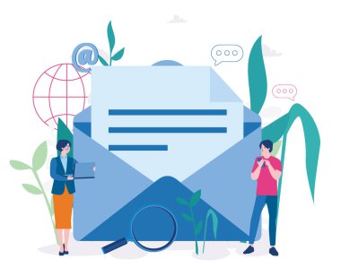 Mektuplu, büyük, açık zarflı iki kişi