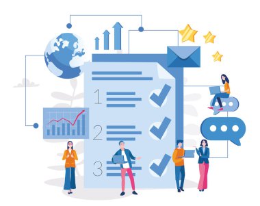 iş adamları ve belge vektör illüstrasyon tasarımı ile veri analizi