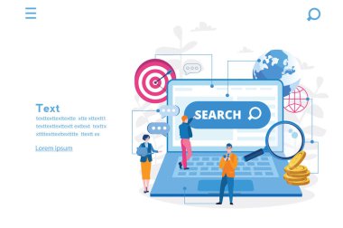 Arama, iş konsepti vektör illüstrasyonu 