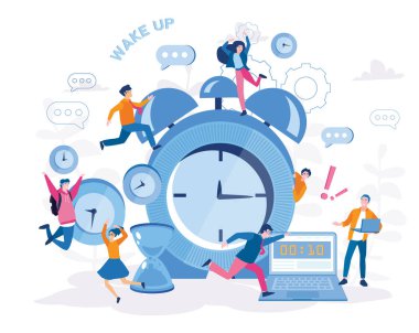 Alarm saati olan iş adamları konsepti uyarıyor. 