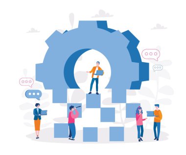 Küçük çizgi film çalışma takımı ile ayarlar