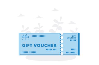 karikatür hediye çeki, vektör illüstrasyonu