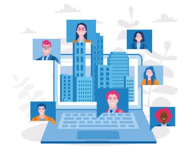 İş adamları iletişim vektör çizimi tasarımı