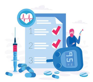 büyük kağıt ve tonometreyle tıbbi işçinin çizim çizimi