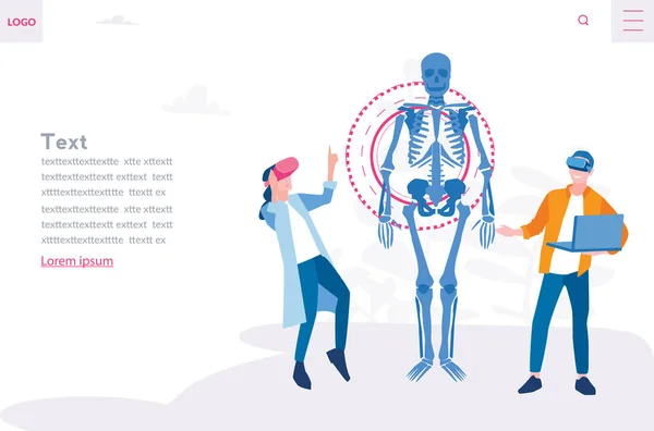 Άνδρας Και Γυναίκα Γυαλιά Ακτίνες Ανθρώπινο Σκελετό — Διανυσματικό Αρχείο
