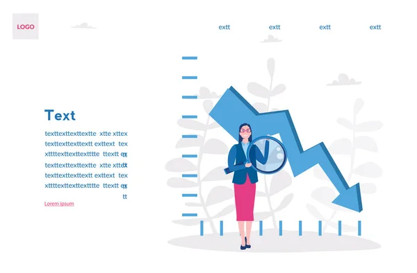 Formális Kopás Alá Chart Nyíl Rajzfilm Vektor Illusztráció — Stock Vector