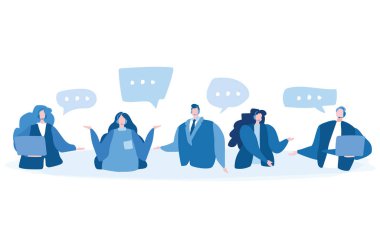 Çağrı merkezi, internet afişi için yardım hattı vektör illüstrasyonu, bilgi grafikleri, mobil web sitesi. Müşteri destek departmanı personeli, tele pazarlama ajansları. Çevrimiçi destek.