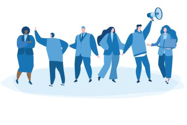 İş ekibi, Hackathon etkinliği, programcılar takımı, web geliştiricileri, web afişi için vektör illüstrasyonu, bilgi grafikleri, cep telefonu. Tasarımcılar ve proje yöneticileri yazılım projesi hedefleri üzerinde işbirliği yaparlar. 