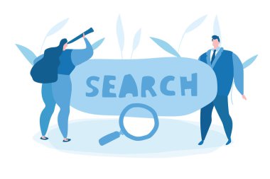 Paralı arama. Pazarlama kanalı. Web pankartı, bilgi grafikleri ve mobil için vektör illüstrasyonu. 