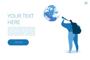Adayları arayan kadın. Konsept arıyoruz. Adam toplama ve adam avlama ajansı. Eleman alımı. Web pankartı, bilgi grafikleri ve mobil için vektör illüstrasyonu