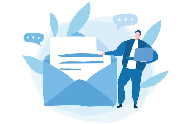 Ταχυδρομική Υπηρεσία Mail Μήνυμα Αποστολή Ειδοποίησης Αλληλογραφίας Ένα Νέο Εισερχόμενο — Διανυσματικό Αρχείο