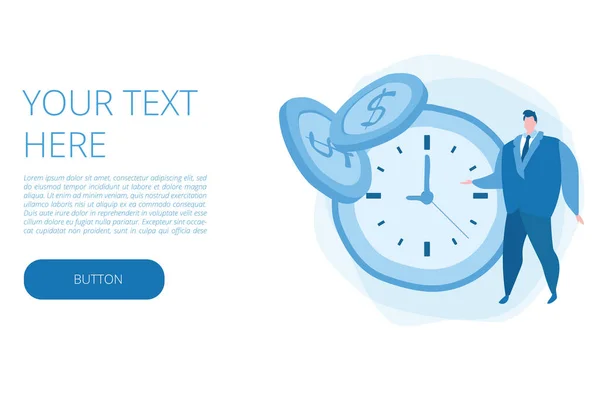 Conceito Economizar Tempo Economia Dinheiro Tempos Dinheiro Negócios Gestão Tempo —  Vetores de Stock