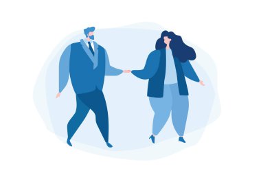 Mutlu genç çift. Web pankartı, bilgi grafikleri ve mobil için vektör illüstrasyonu. 