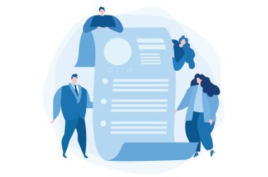 Adaylar CV. Web pankartı, bilgi grafikleri ve mobil için vektör illüstrasyonu. 