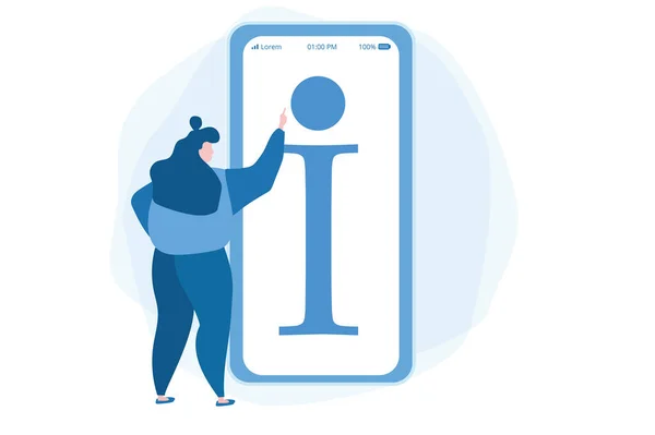 Vodítka Více Informací Mobilní Průvodce Faq Vektorová Ilustrace Pro Web — Stockový vektor