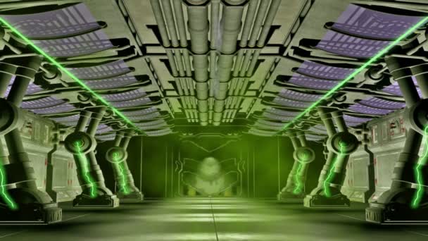 Kosmická Loď Interiérové Scény Prostor — Stock video